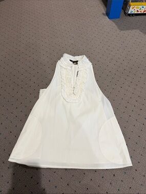 BCBG MAXAZRIA white racer back blouse size small